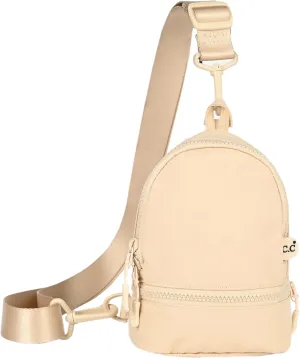 C.C Belt Bag for Women Sling Bag Crossbody Bags with Adjustable Strap for Women (Backpack - Beige)