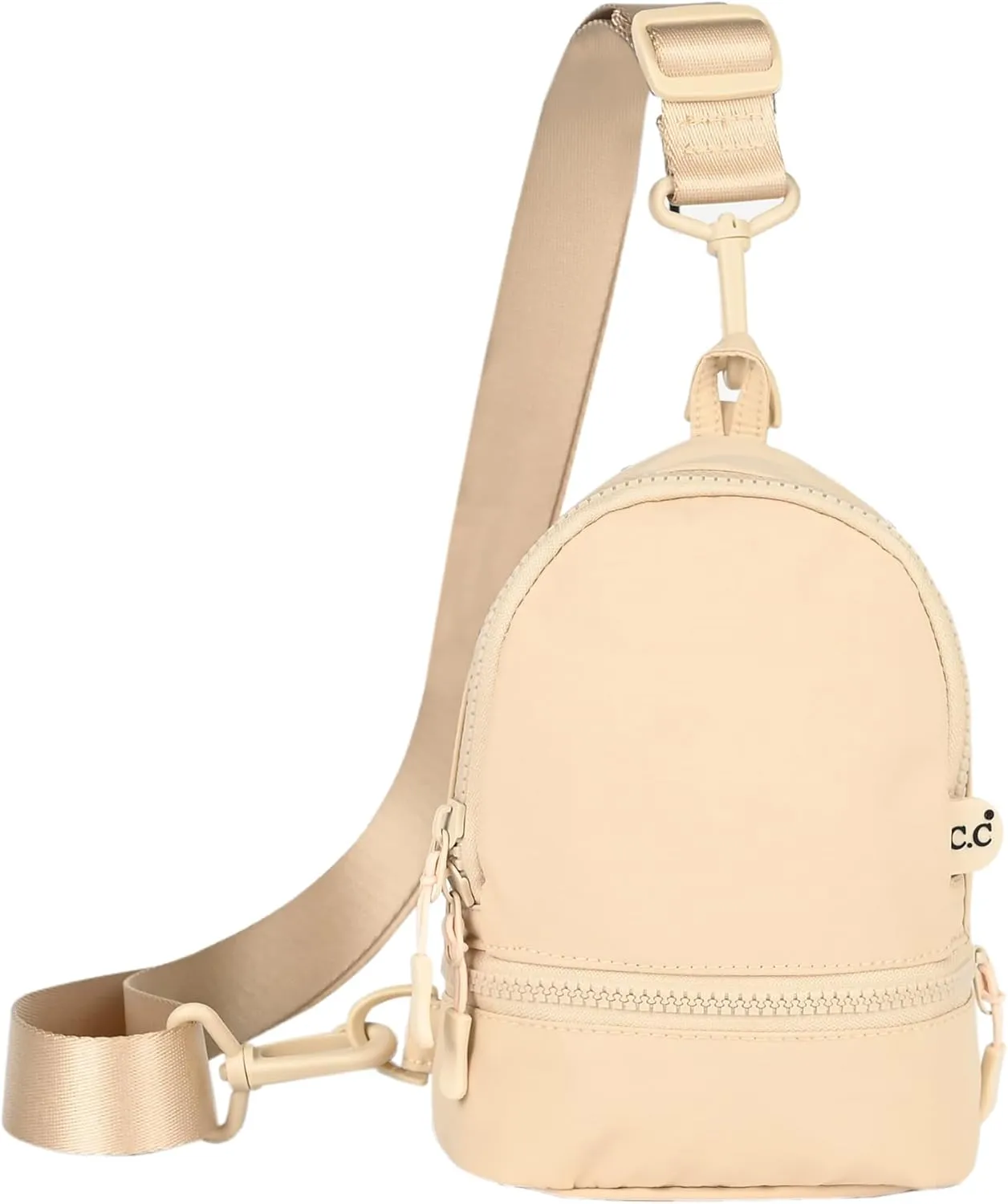 C.C Belt Bag for Women Sling Bag Crossbody Bags with Adjustable Strap for Women (Backpack - Beige)
