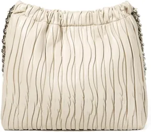 Chain-Link Shoulder Bag for Women Vegan Leather Medium Top Handle Handbags
