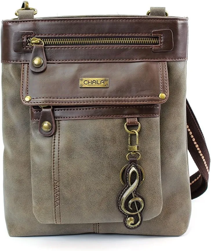 CHALA GEMINI Crossbody Canvas Gift Messenger Bag Stone Grey
