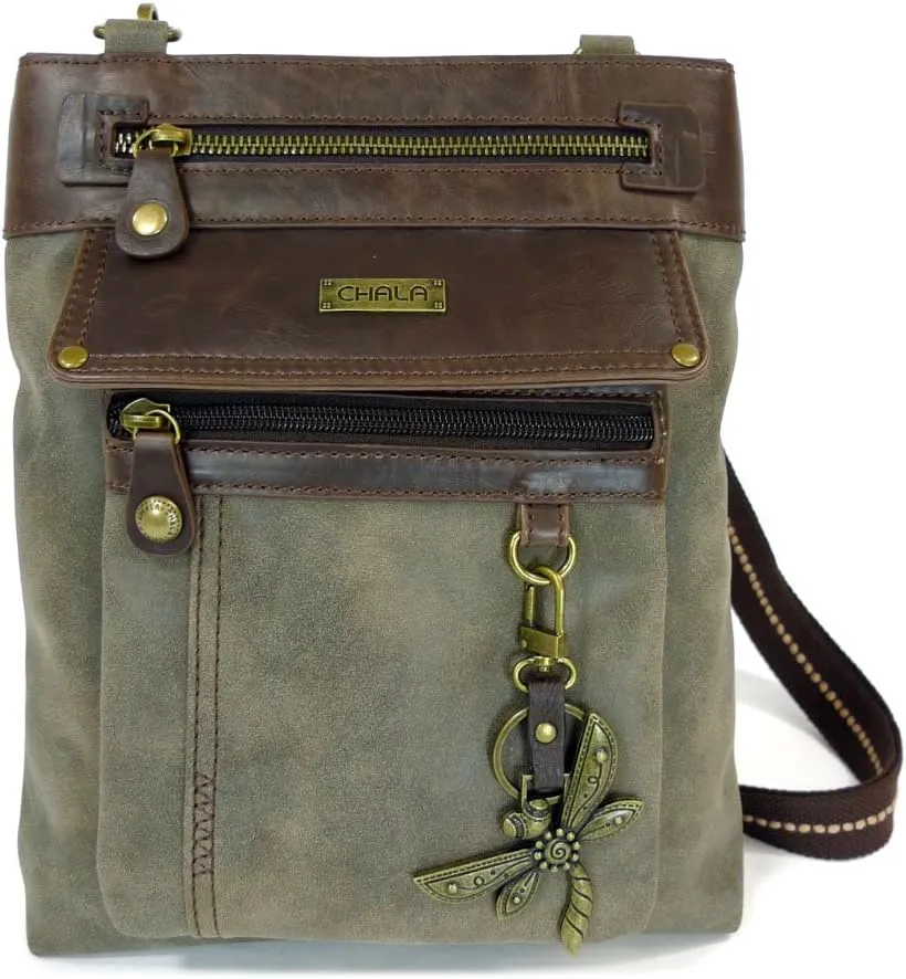 CHALA GEMINI Crossbody Canvas Gift Messenger Bag Stone Grey