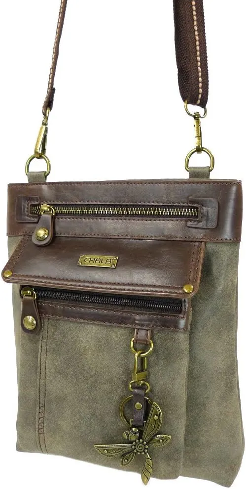 CHALA GEMINI Crossbody Canvas Gift Messenger Bag Stone Grey