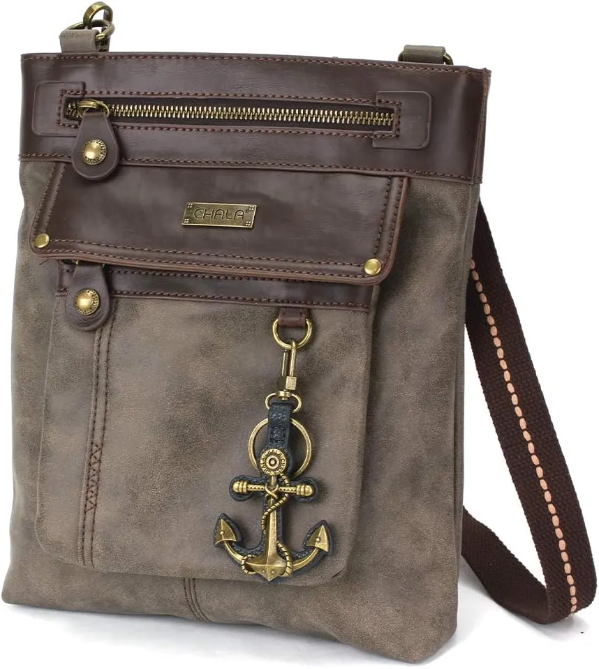 CHALA GEMINI Crossbody Canvas Gift Messenger Bag Stone Grey