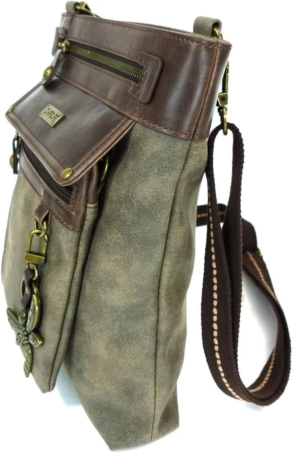 CHALA GEMINI Crossbody Canvas Gift Messenger Bag Stone Grey