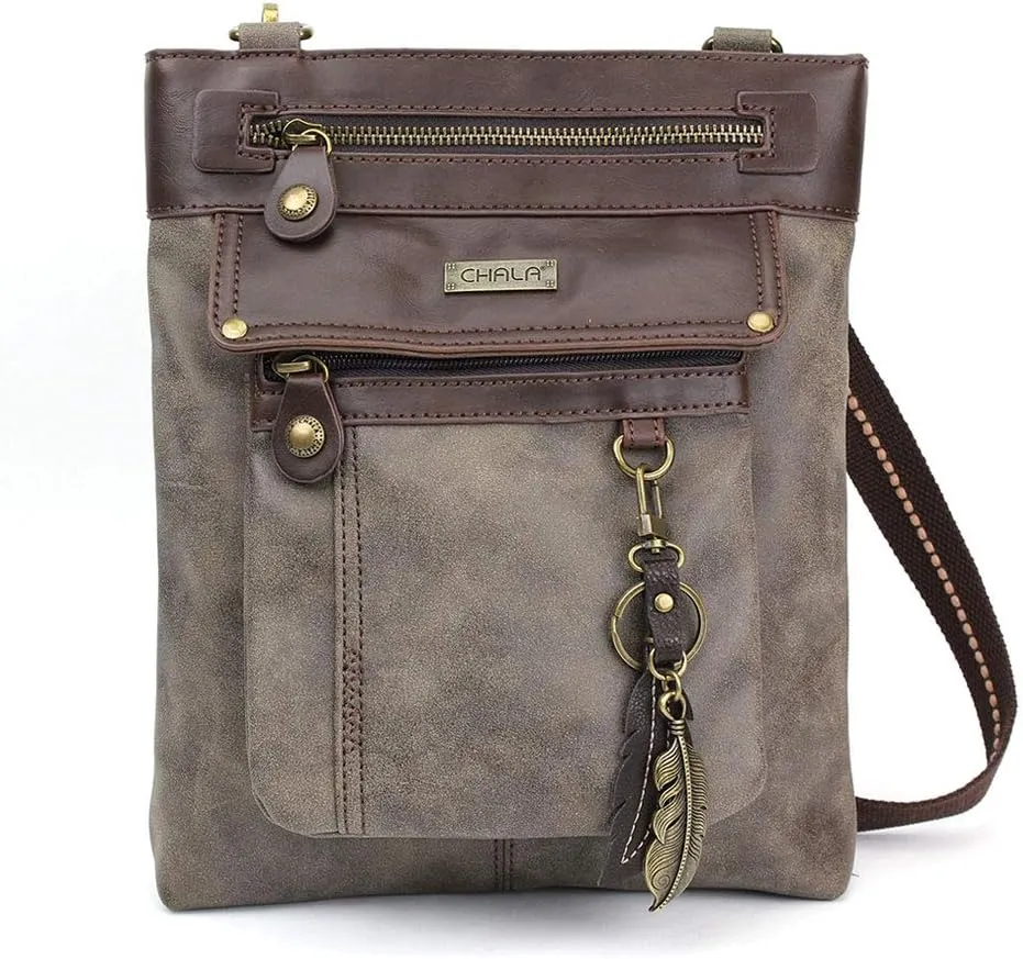 CHALA GEMINI Crossbody Canvas Gift Messenger Bag Stone Grey