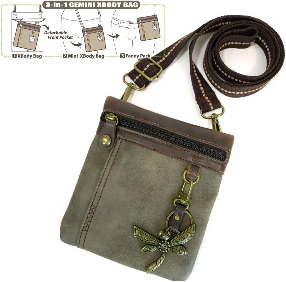 CHALA GEMINI Crossbody Canvas Gift Messenger Bag Stone Grey