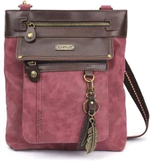 CHALA GEMINI Crossbody PU leather Gift Messenger Bag Burgundy
