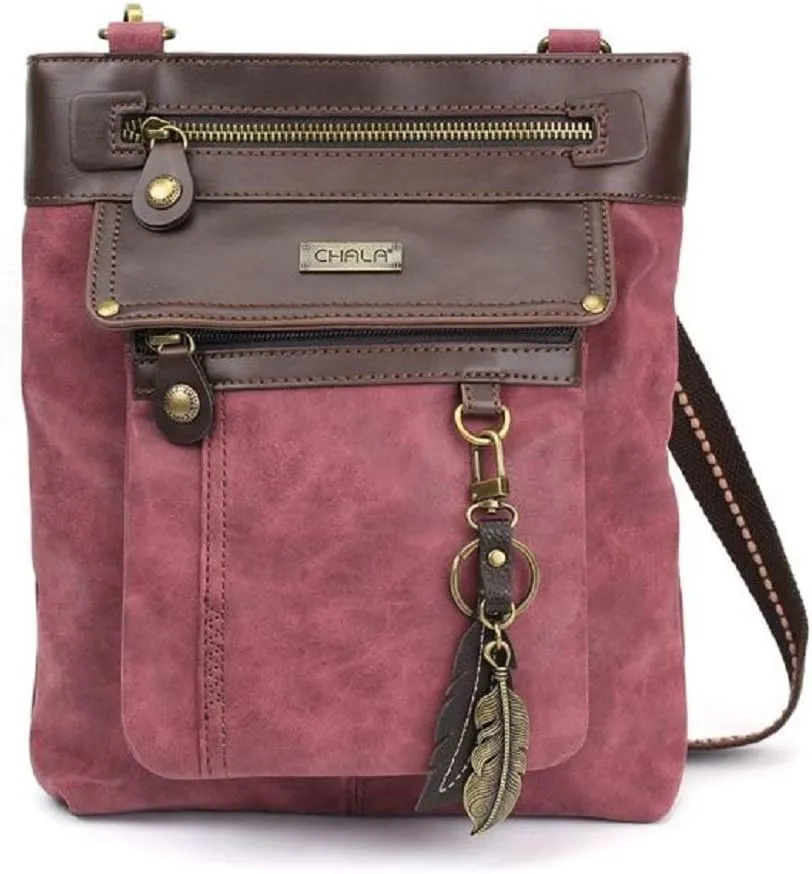 CHALA GEMINI Crossbody PU leather Gift Messenger Bag Burgundy