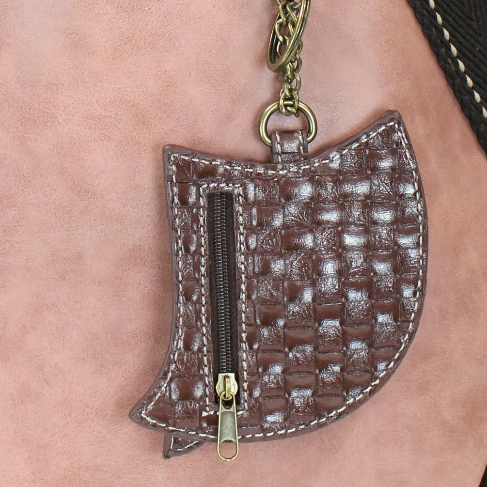 Chala Handbags Dust Rose Shoulder Purse Tote Bag with Key Fob/ Coin Purse