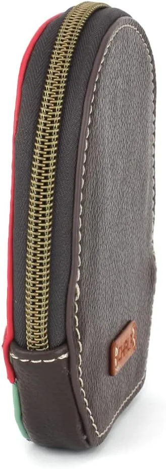 CHALA Mini Coin Purse Keychain - Women's RFID Protected Card Holder and Coin Purse Accessory - Gnome - red