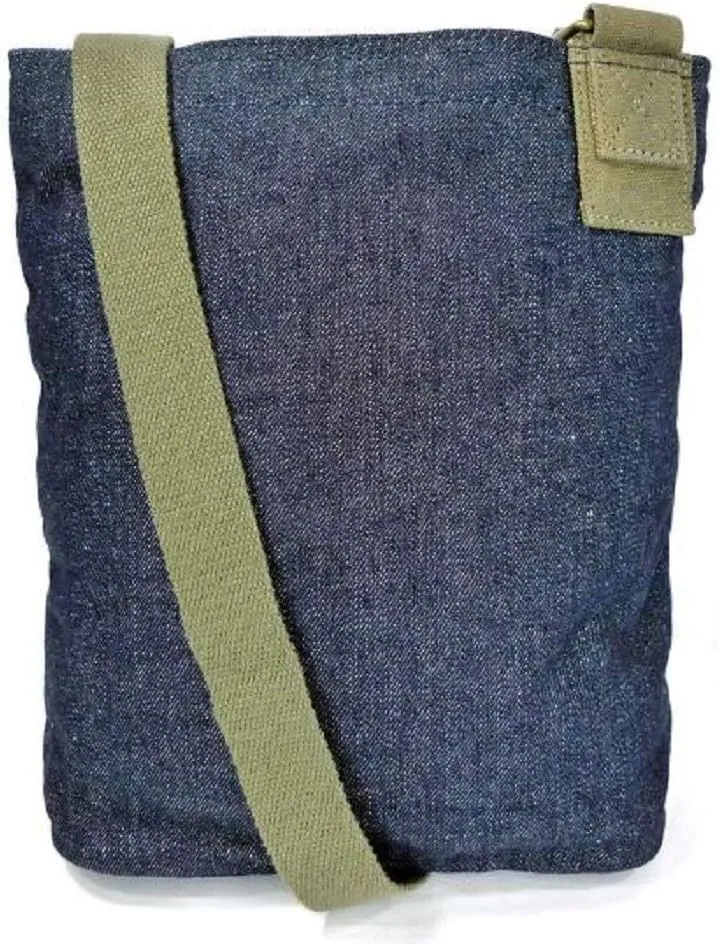 Chala Patch Cross-Body Women Handbag, Blue Denim Canvas Messenger Bag