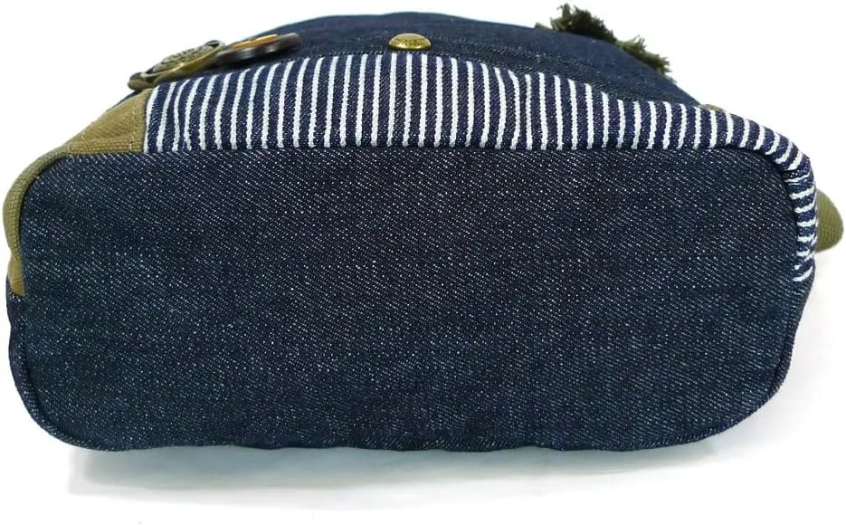 CHALA Patch Cross-Body Women Handbag, Canvas Messenger Bag Denim