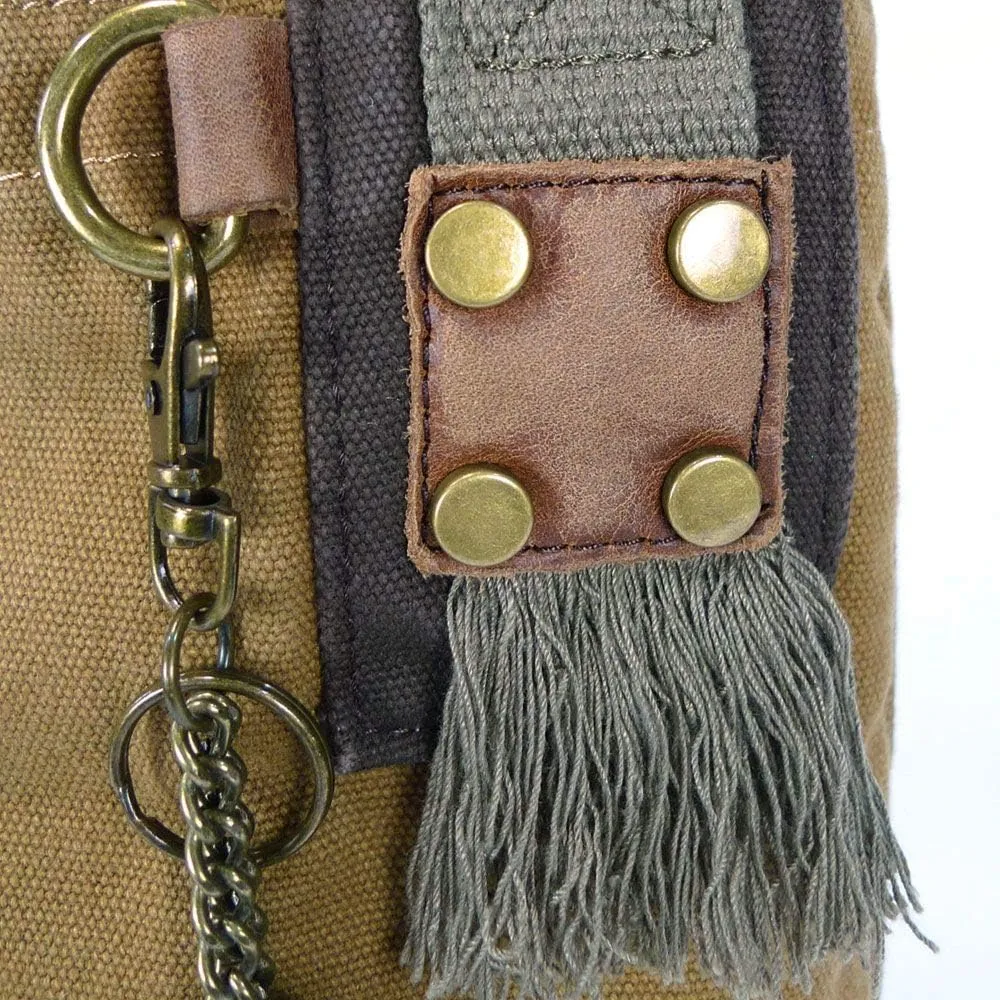 Chala Patch Cross-Body Women Handbag, Sand Canvas Messenger Bag
