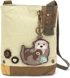 Chala Patch Cross-Body Women Handbag, Sand Canvas Messenger Bag