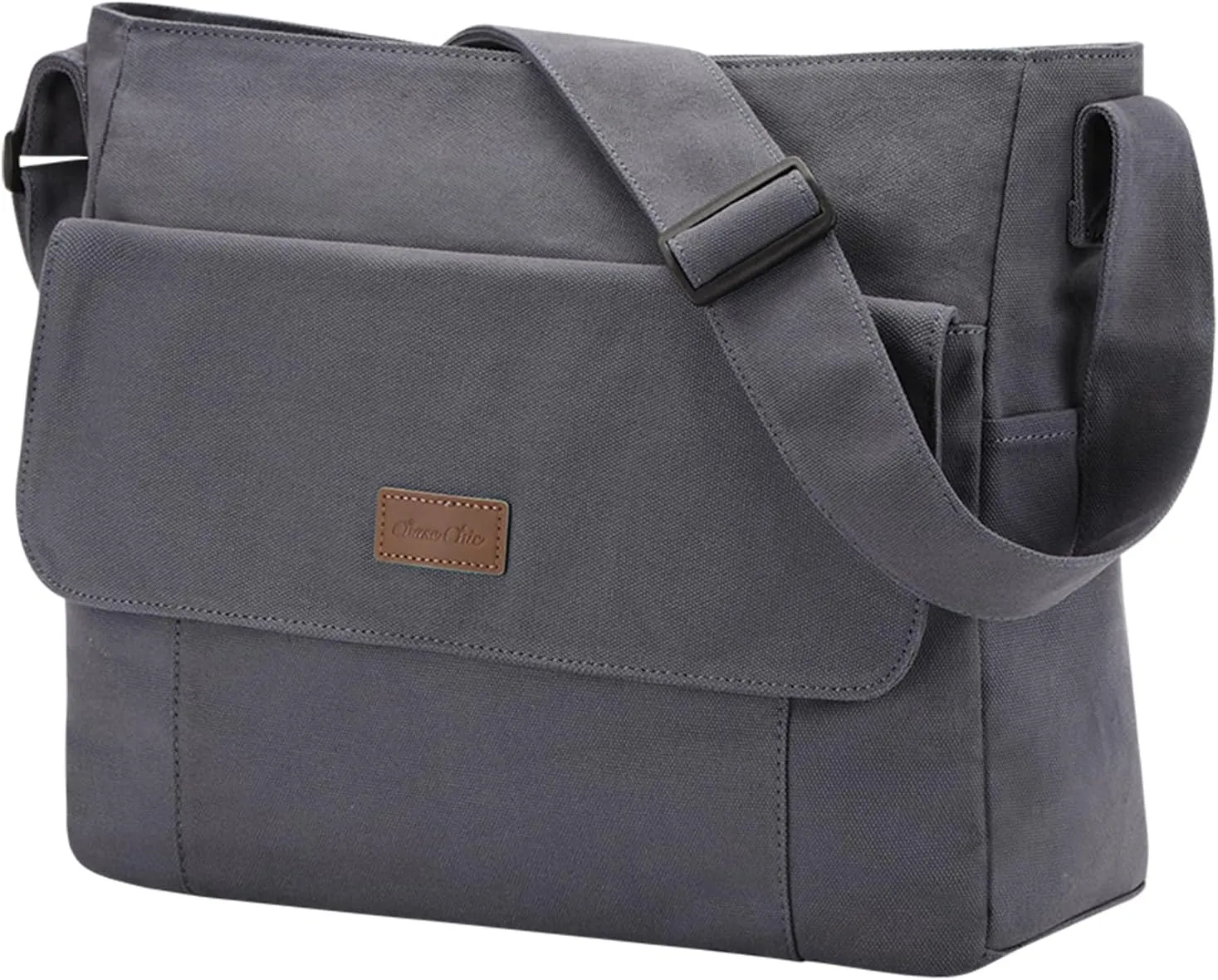 Chase Chic Canvas Messenger Bag, Large Laptop Crossbody Sholder Satchel Work College Tote Bag for Men Women