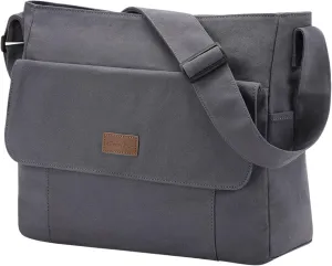 Chase Chic Canvas Messenger Bag, Large Laptop Crossbody Sholder Satchel Work College Tote Bag for Men Women