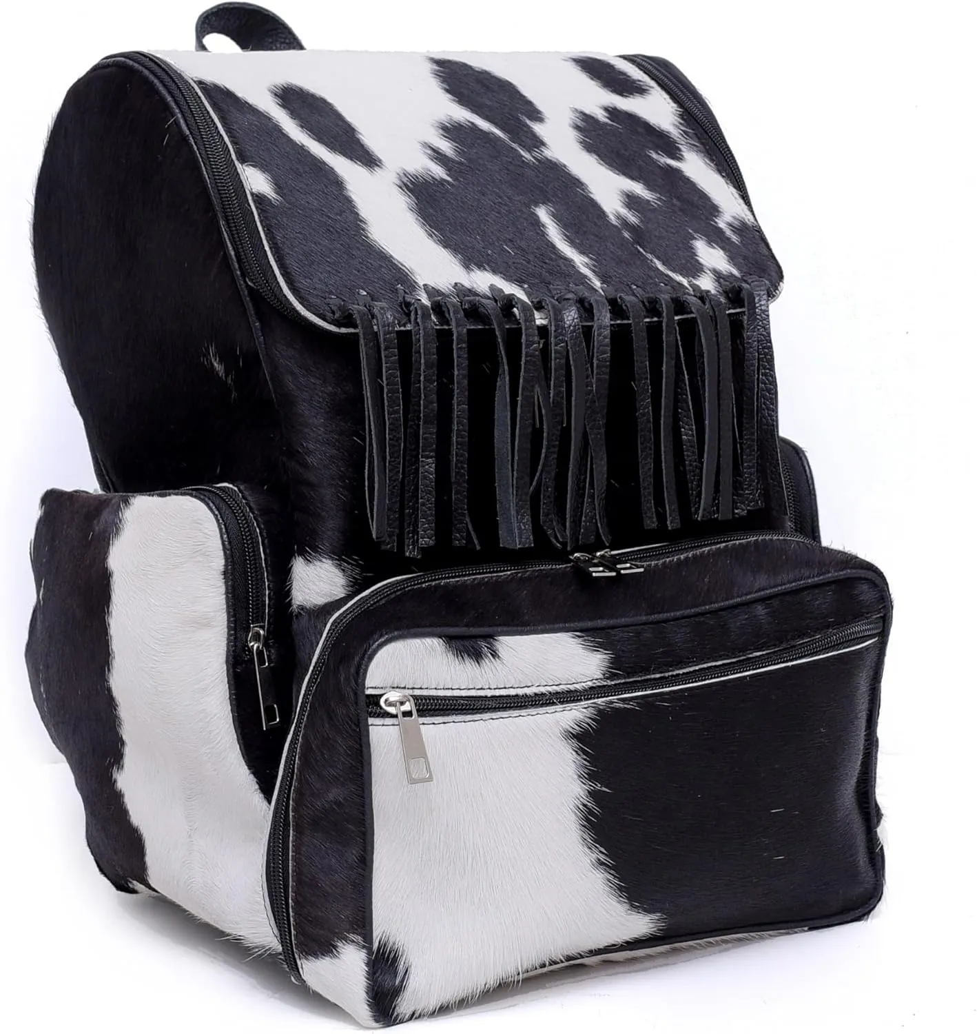 CHAYELL Cowhide Genuine Leather Backpack with Laptop Compartment – Travel Bag, Western Diaper Bag for Women (jhalar, Black)