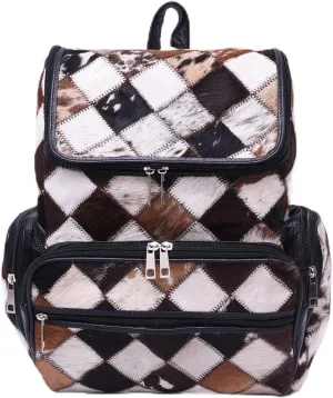 CHAYELL Cowhide Ideal Leather Bag with Laptop Compartment – Travel Bag, Western Diaper Bag for Women (Black chess, Black)
