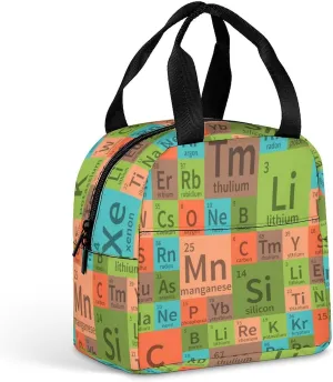 Chemical Periodic Table Portable Lunch Bag Thermal Insulation Aluminum Foil Lunch Box Funny Meal Pack, 22*20*13cm, style, aergnjzd3443