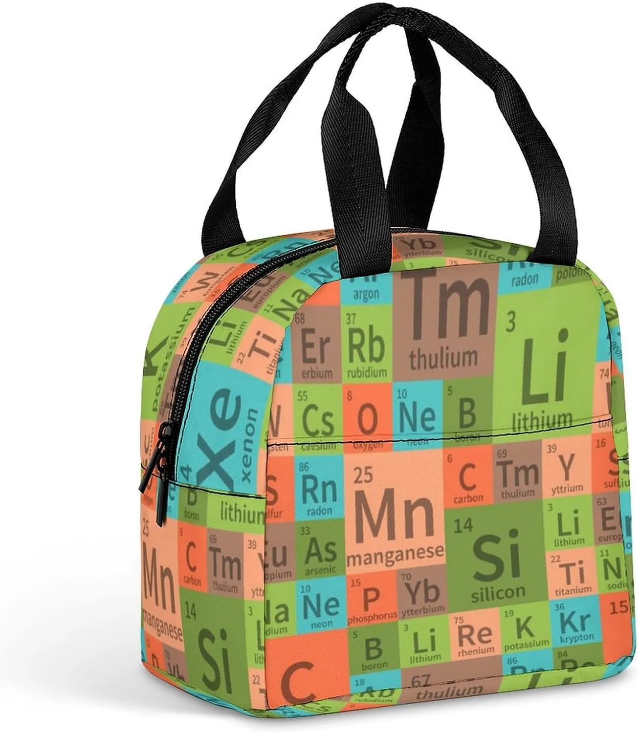 Chemical Periodic Table Portable Lunch Bag Thermal Insulation Aluminum Foil Lunch Box Funny Meal Pack, 22*20*13cm, style, aergnjzd3443