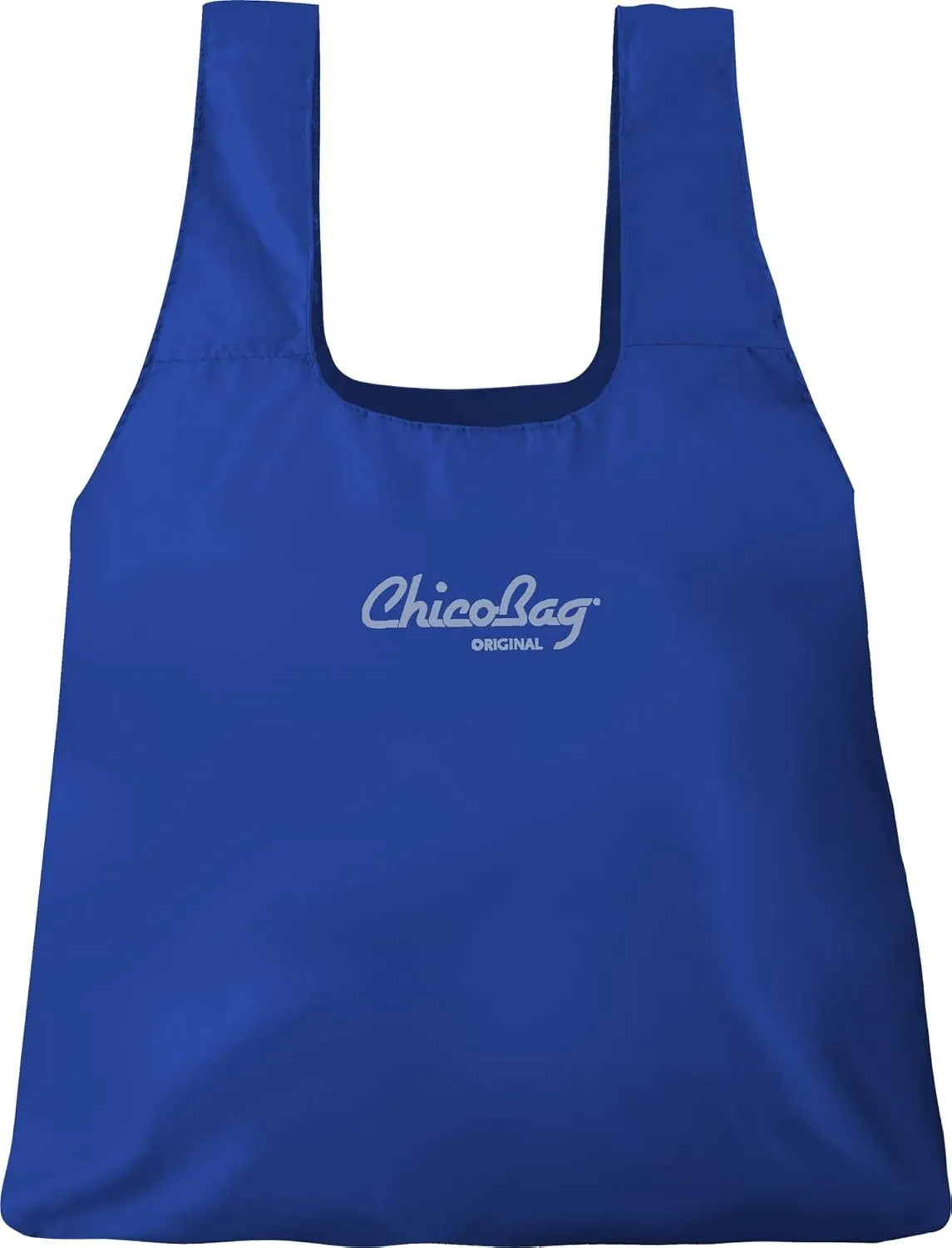 ChicoBag Original Compact Reusable Grocery Bag with Attached Pouch and Carabiner Clip- 4 Pack Blue