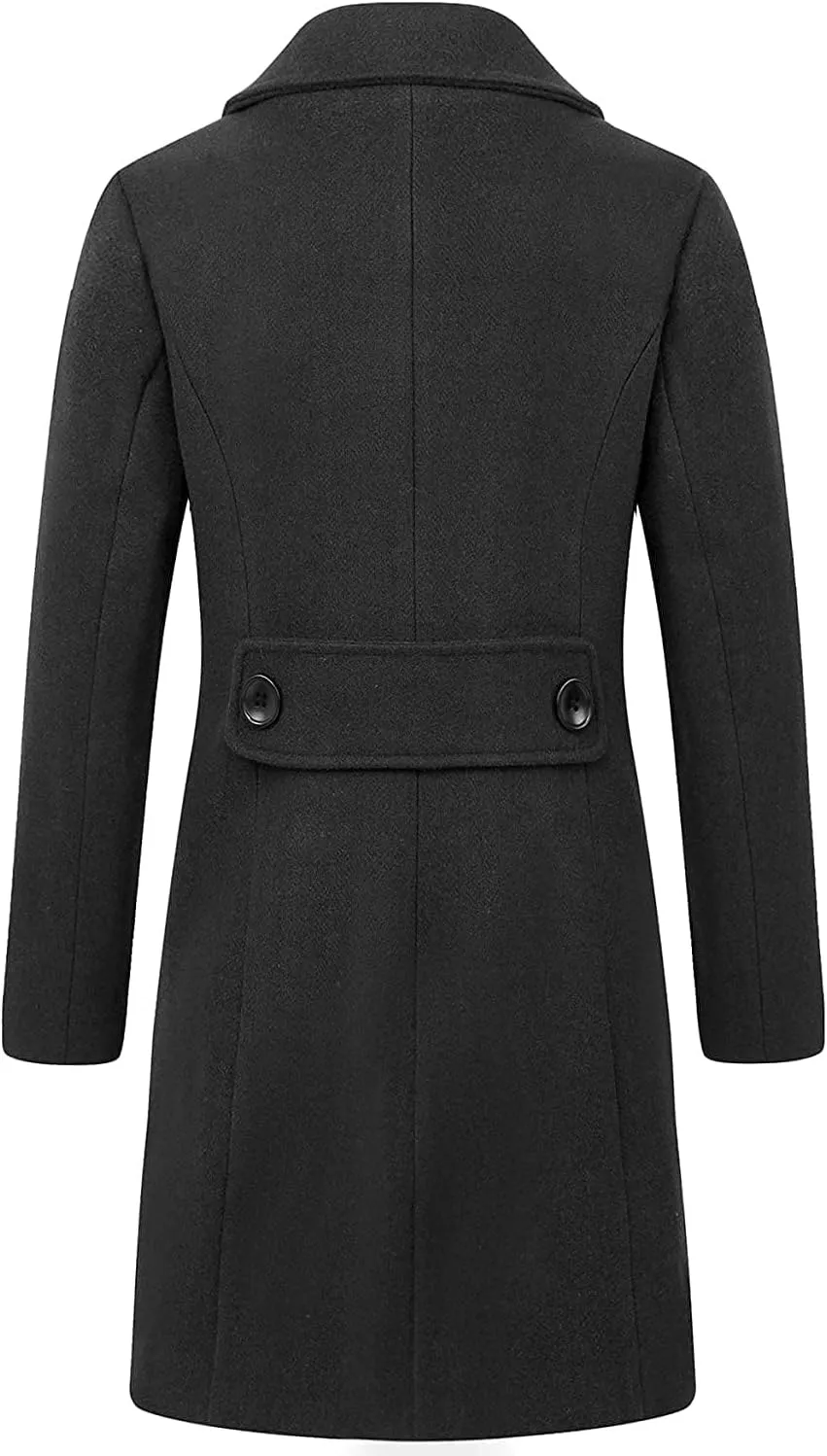 chouyatou Women Elegant Notched Collar Double Breasted Wool Blend Over Coat