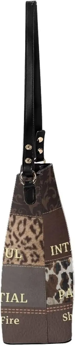 Christian Tote Bags for Women, God Quotes Leather Handbags Bucket Bags, PU Leather Bible Church Bag Satchel Hobo