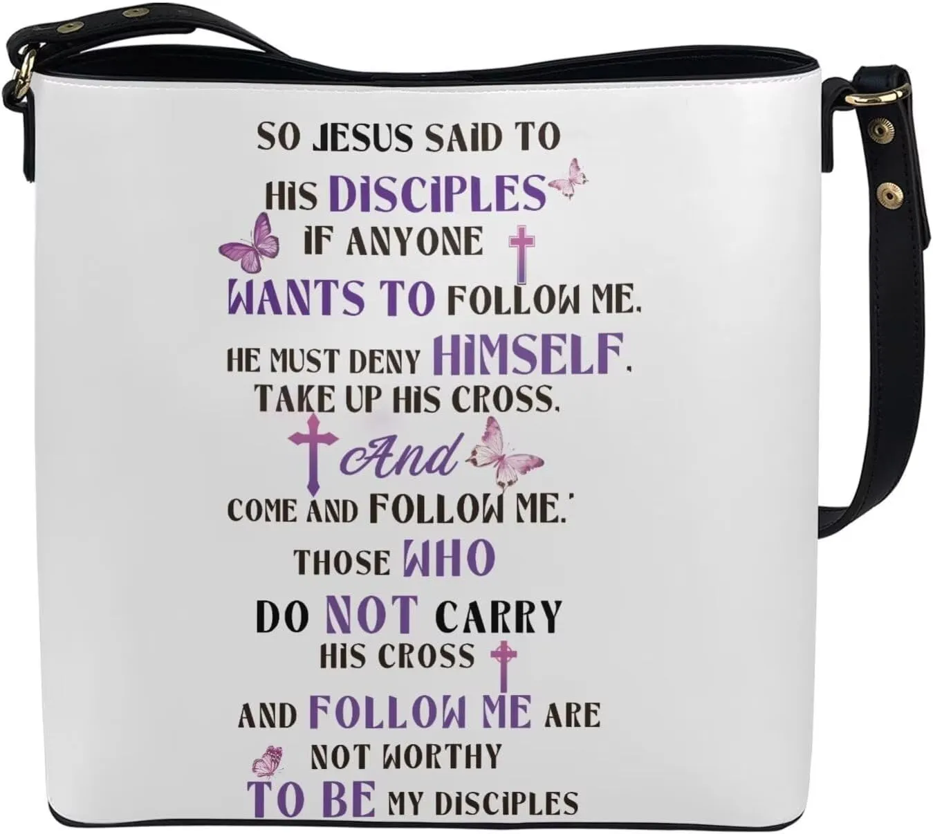 Christian Tote Bags for Women, God Quotes Leather Handbags Bucket Bags, PU Leather Bible Church Bag Satchel Hobo