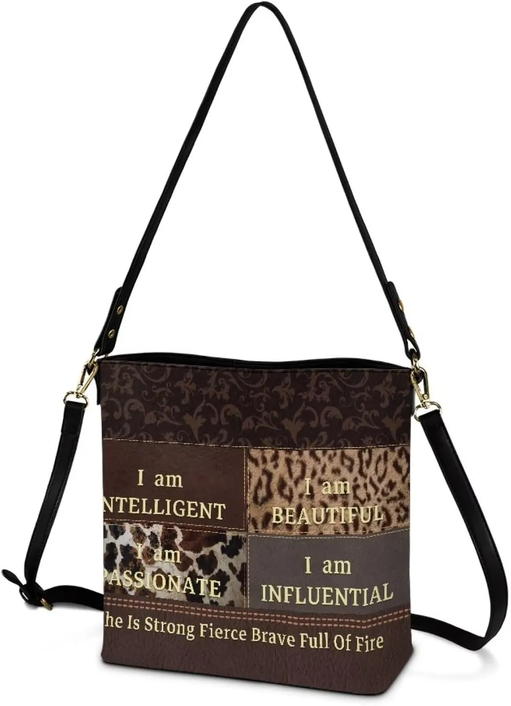 Christian Tote Bags for Women, God Quotes Leather Handbags Bucket Bags, PU Leather Bible Church Bag Satchel Hobo