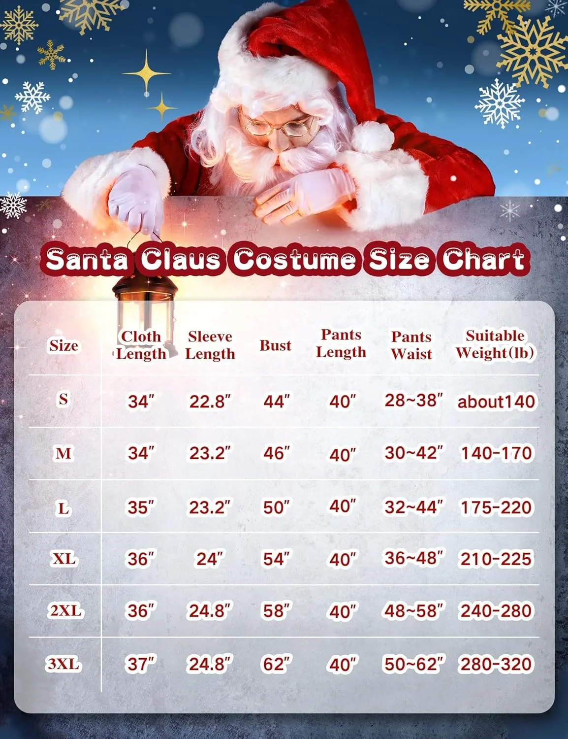 Christmas Santa Claus Costume for Men Adult 11 Pcs Deluxe Velvet Suit Outfit Xmas Santa Holiday Party Cosplay