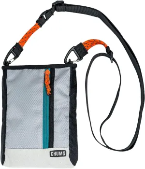 Chums Indio Sling Bag - Compact Nylon Crossbody Bag for Everyday Adventures - Purse w/Removable & Adjustable Straps - Travel Essential for Hiking, Camping, & More - Grey/Orange-Teal