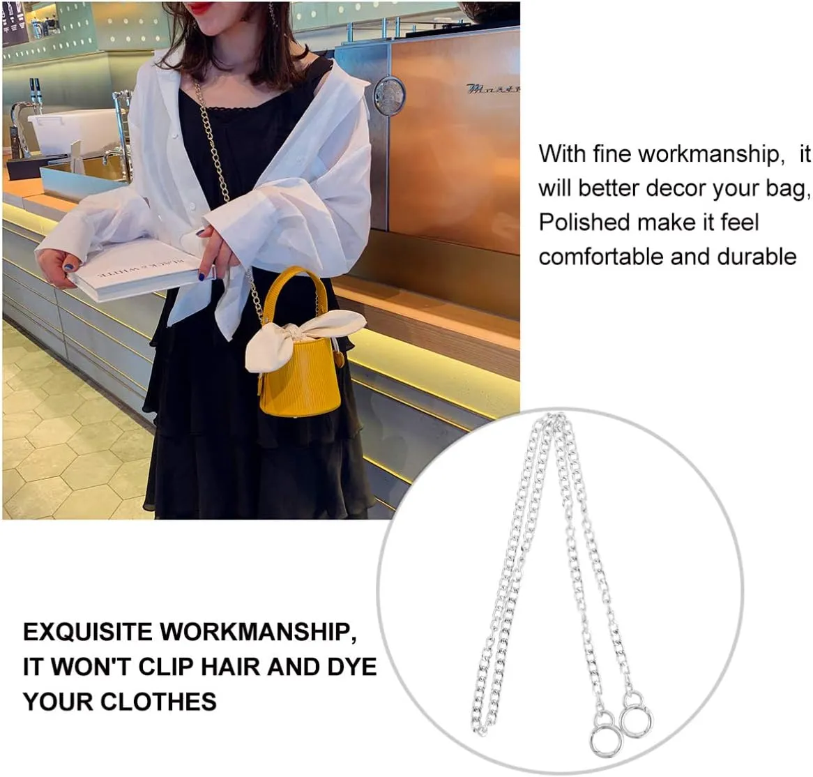 CIMAXIC Fashion Handbag Chain Gold Chain for Crossbody Bag Metal Bag Chain Alloy Chain Bag Decorati