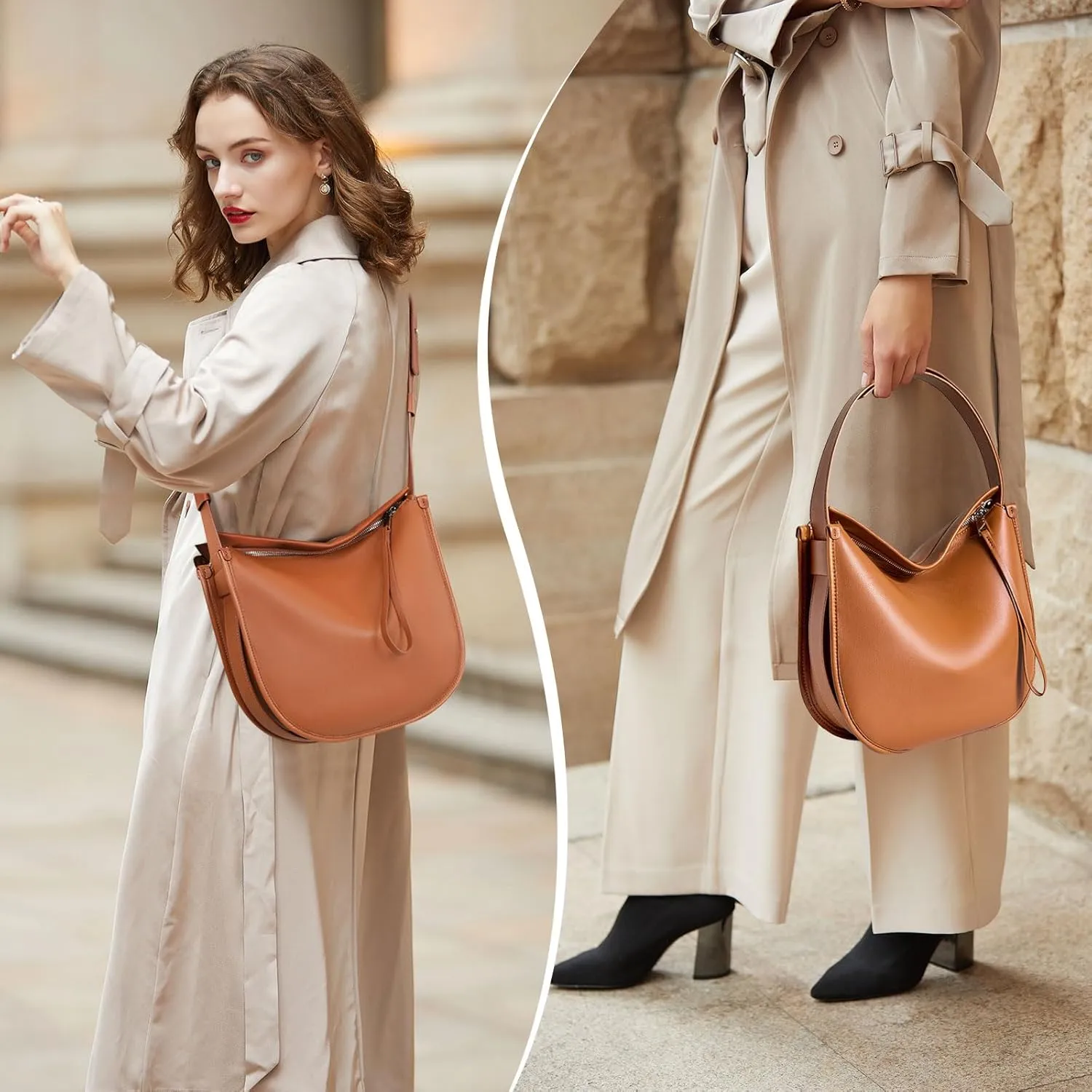 cjc Tote Bag, Modern Tote Bag for Women, Leather Tote Bag for Work,Tote Bag with Zipper Shoulder Bag, Leather Tote Bags Daily
