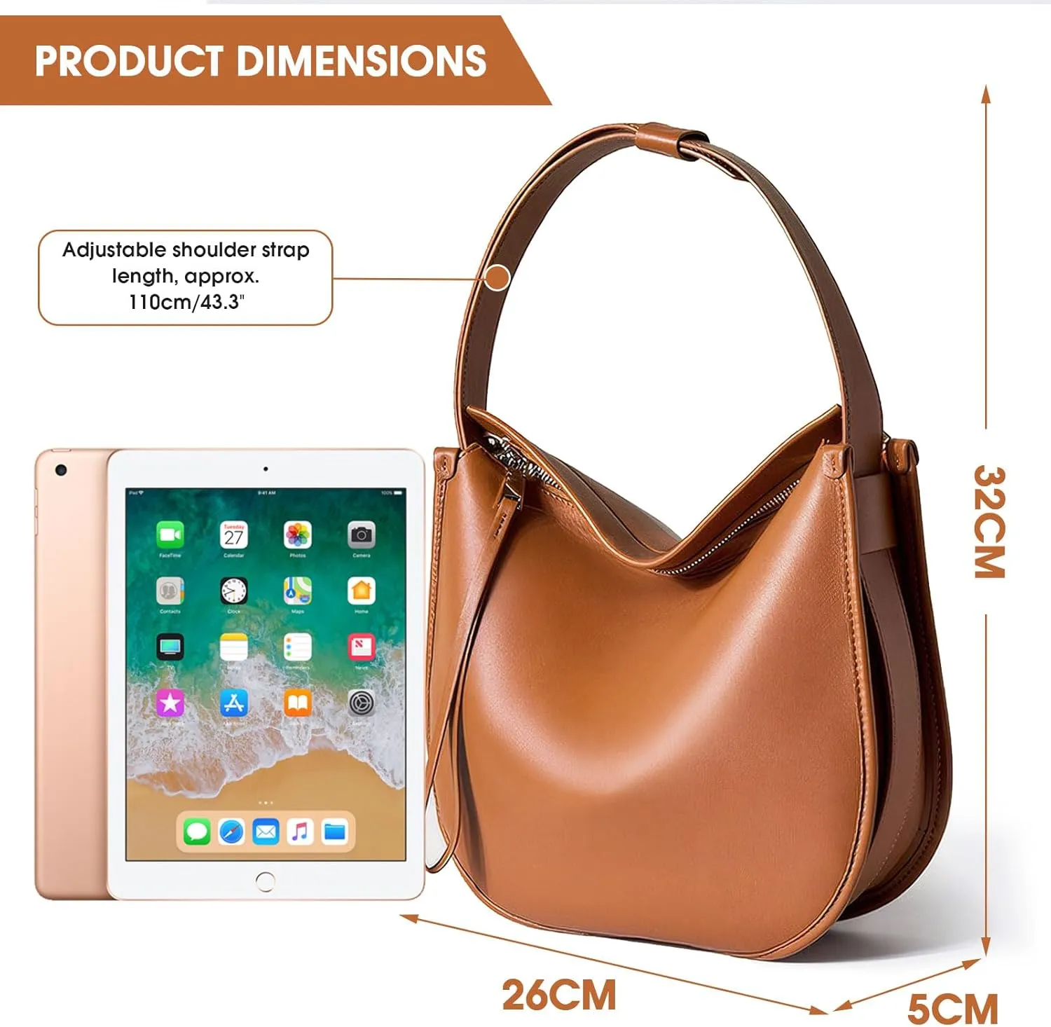 cjc Tote Bag, Modern Tote Bag for Women, Leather Tote Bag for Work,Tote Bag with Zipper Shoulder Bag, Leather Tote Bags Daily