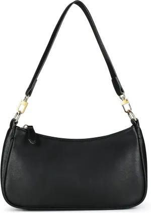 Classic Clutch Shoulder Tote HandBag with 2 Removable Straps and Zipper Retro Closure Purse For Women Designer Hobo Bags