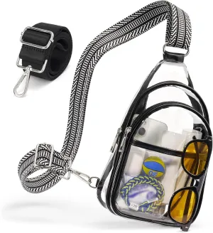 Clear Bags For Events With 2 Extra-Long Straps, 4 Pockets Clear Crossbody Bags For Women