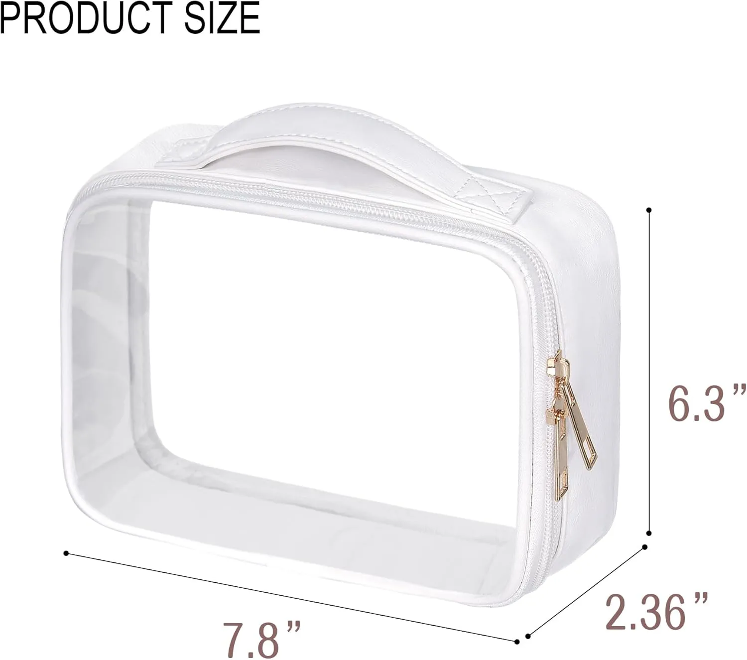 Clear Cosmetic Bags 3pack Makeup Toiletry Bag with Handle Travel Essentials for Men and Woemn White 3Pcs