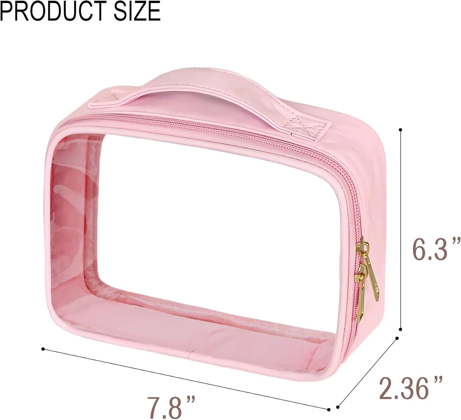 Clear Cosmetic Bags 3pack Makeup Toiletry Bag with Handle Travel Essentials for Men and Woemn(Blue White Pink)