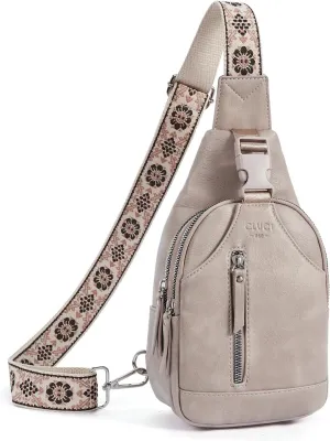 CLUCI Small Sling Bag for Women Vegan Leather Crossbody Chest Bags Trendy, Women's Fanny Pack