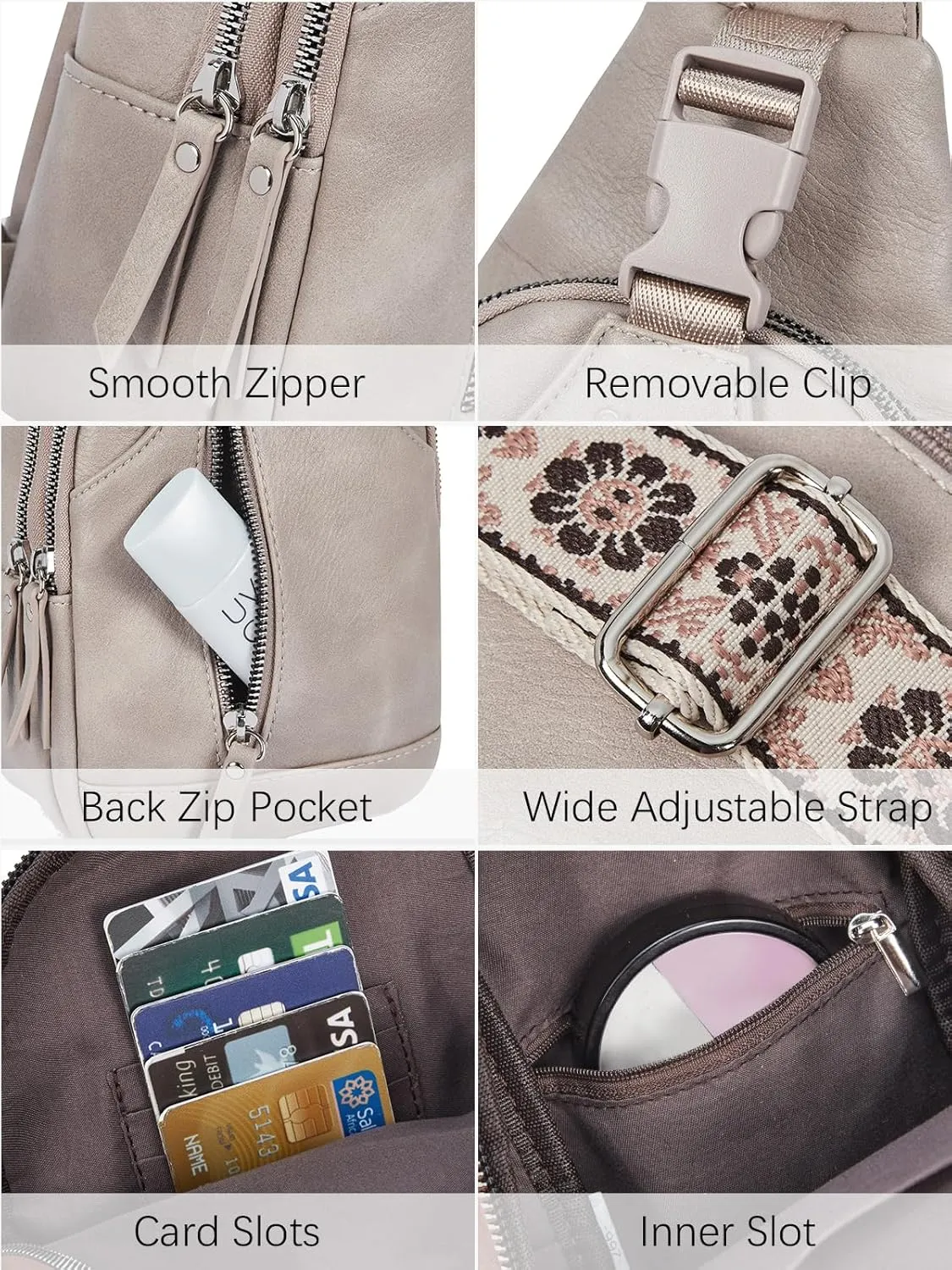 CLUCI Small Sling Bag for Women Vegan Leather Crossbody Chest Bags Trendy, Women's Fanny Pack