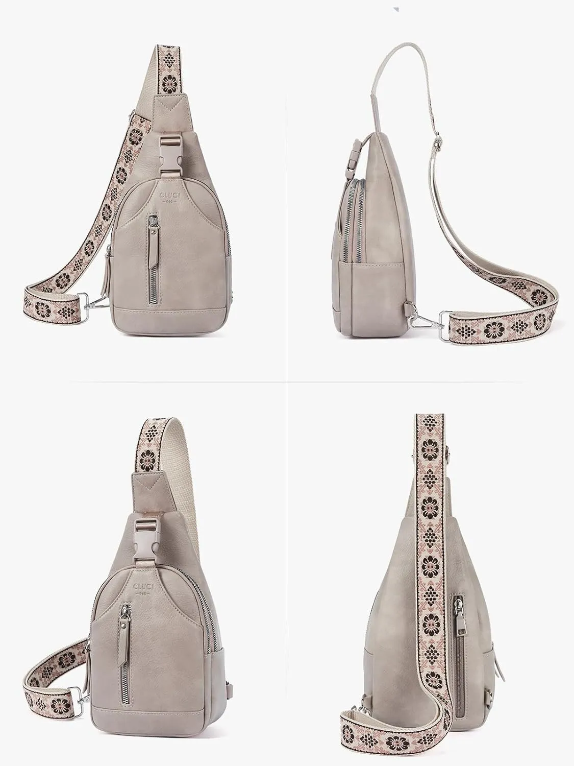 CLUCI Small Sling Bag for Women Vegan Leather Crossbody Chest Bags Trendy, Women's Fanny Pack