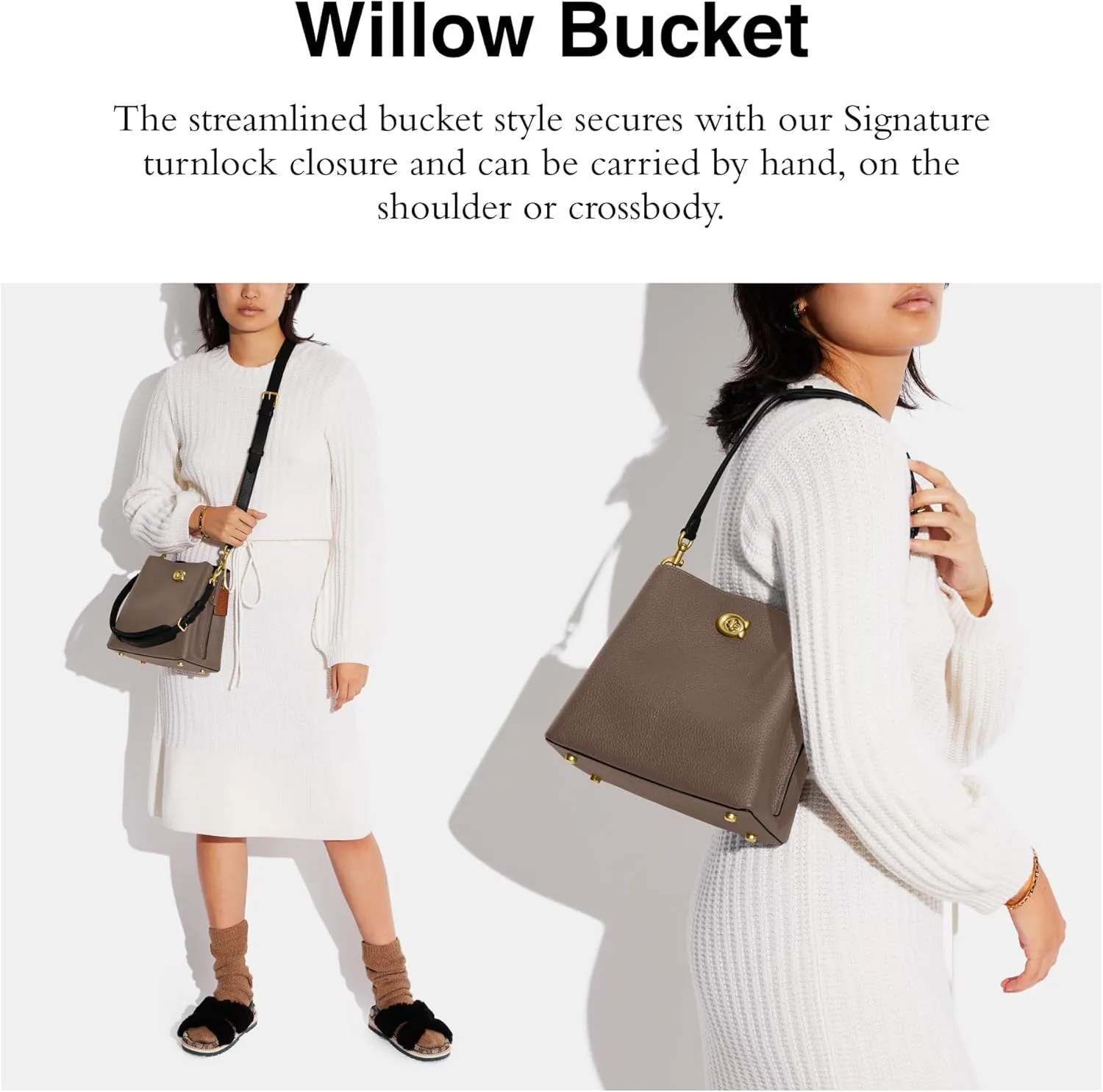 Coach Color-Block Leather Willow Bucket