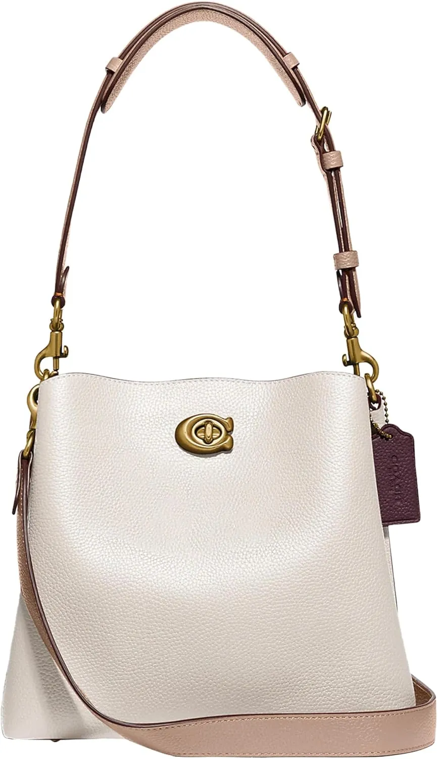 Coach Colorblock Leather Willow Bucket, Chalk
