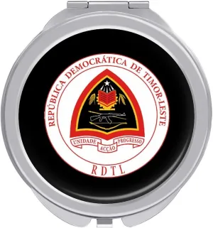 Coat of Arms of East Timor Compact Mini Mirror Double-Sided Pocket Makeup Mirrors Ultra Portable for Purses and Travel