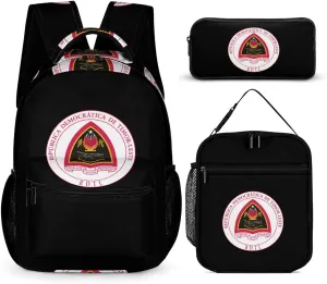 Coat of Arms of East Timor Unisex 3 Pcs Backpack Set Stylish 16" Travel Backpack with Lunch Bag & Pencil Case
