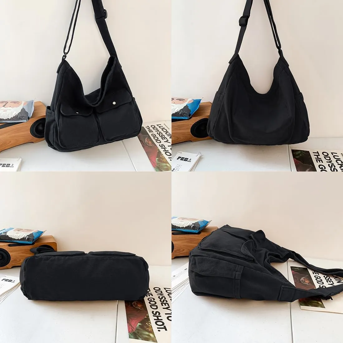 Collsants Messenger Bag Hobo Crossbody Bags for Women Canvas Bag Crossbody Tote Bag Shoulder Bag