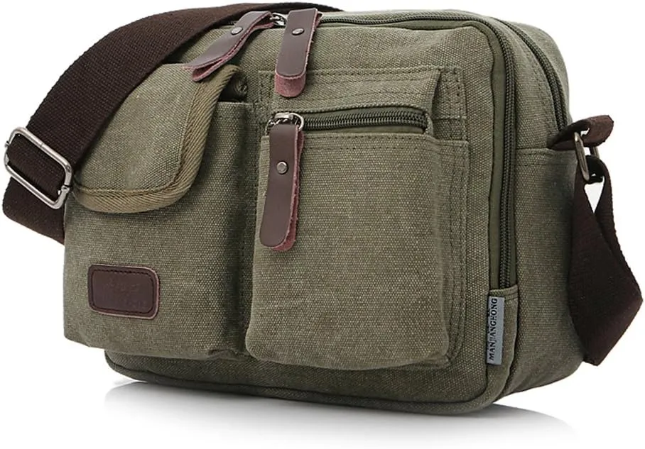 Collsants Small Vintage Canvas Crossbody Purse Travel Shoulder Bags Messenger Satchel Bag