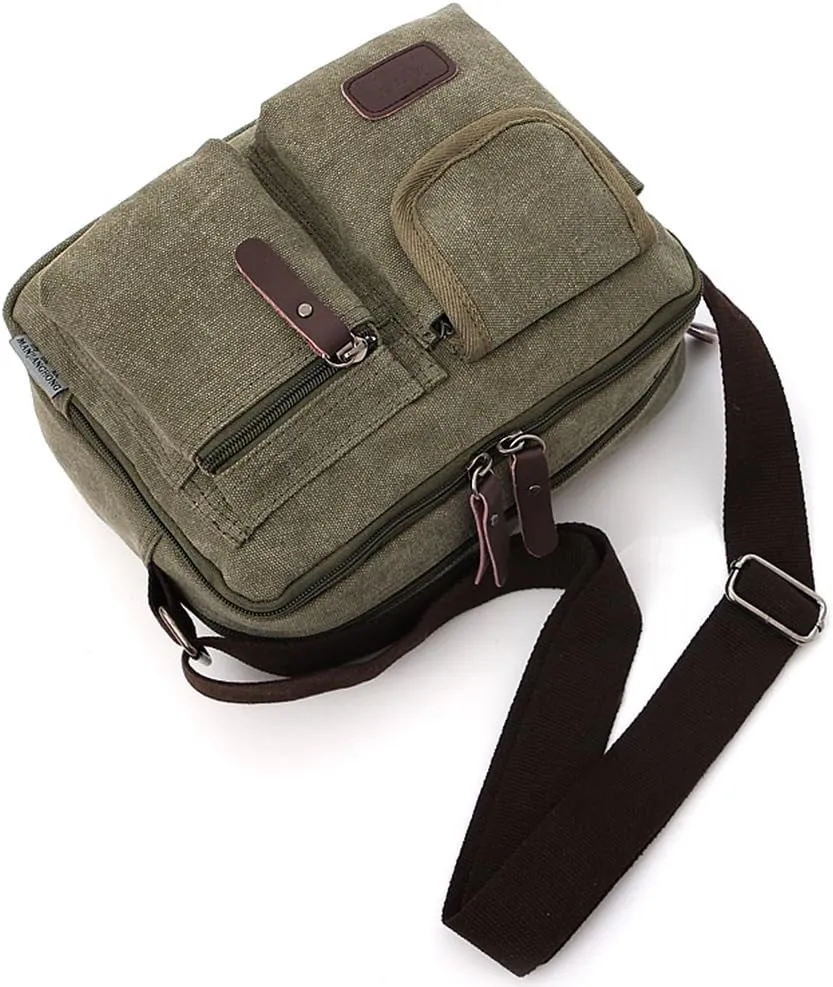Collsants Small Vintage Canvas Crossbody Purse Travel Shoulder Bags Messenger Satchel Bag