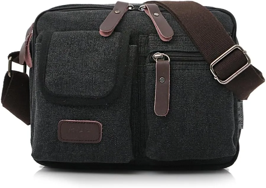 Collsants Small Vintage Canvas Crossbody Purse Travel Shoulder Bags Messenger Satchel Bag