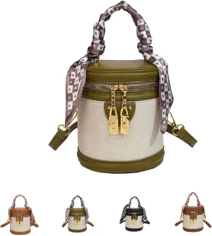 Colorblock Bucket Bag For Women, Upgraded Leather Bucket Handbags, Women's Crossbody Bag